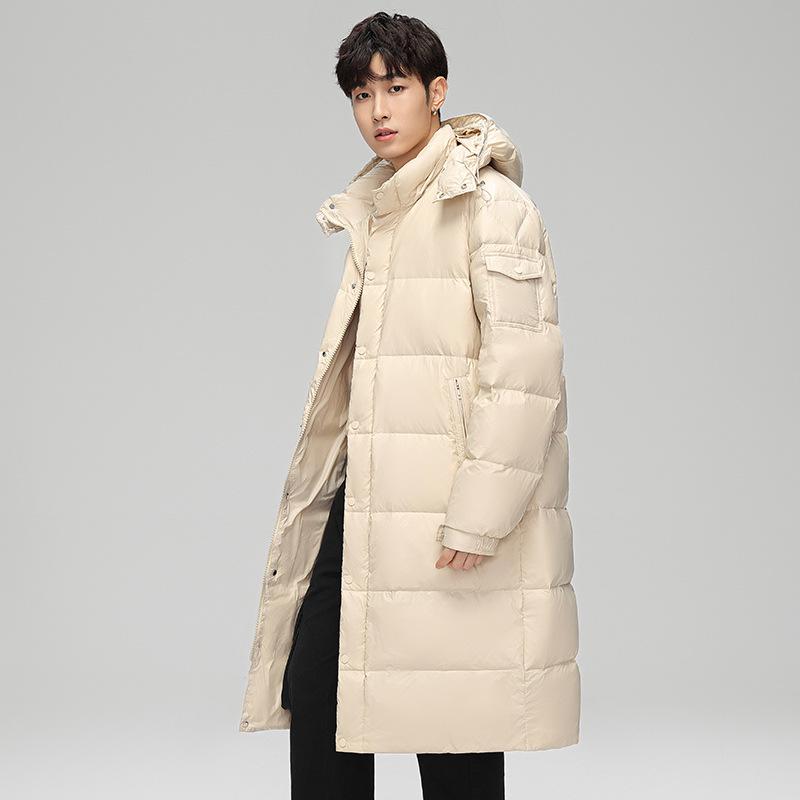 

Унисекс зимняя пуховая куртка из Северо-Восточного Китая: Средняя длина, Теплый, Толстый, С капюшоном, Защита от холода ниже колена. S белый