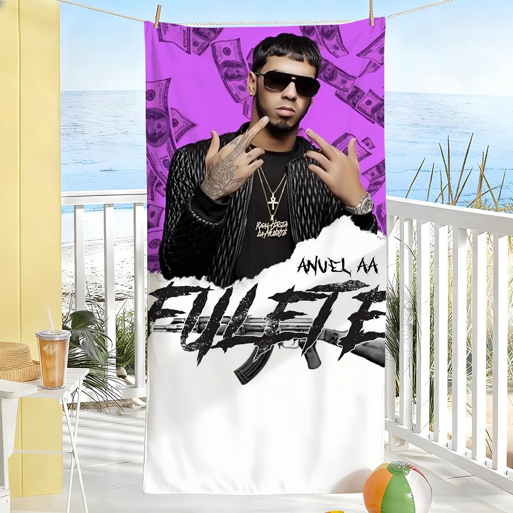 Rapper Anuel AA Music Logo Towel Soft Pool Gift For Travel Gym Shower Camping Quick Dry Sports Large Beach Towels