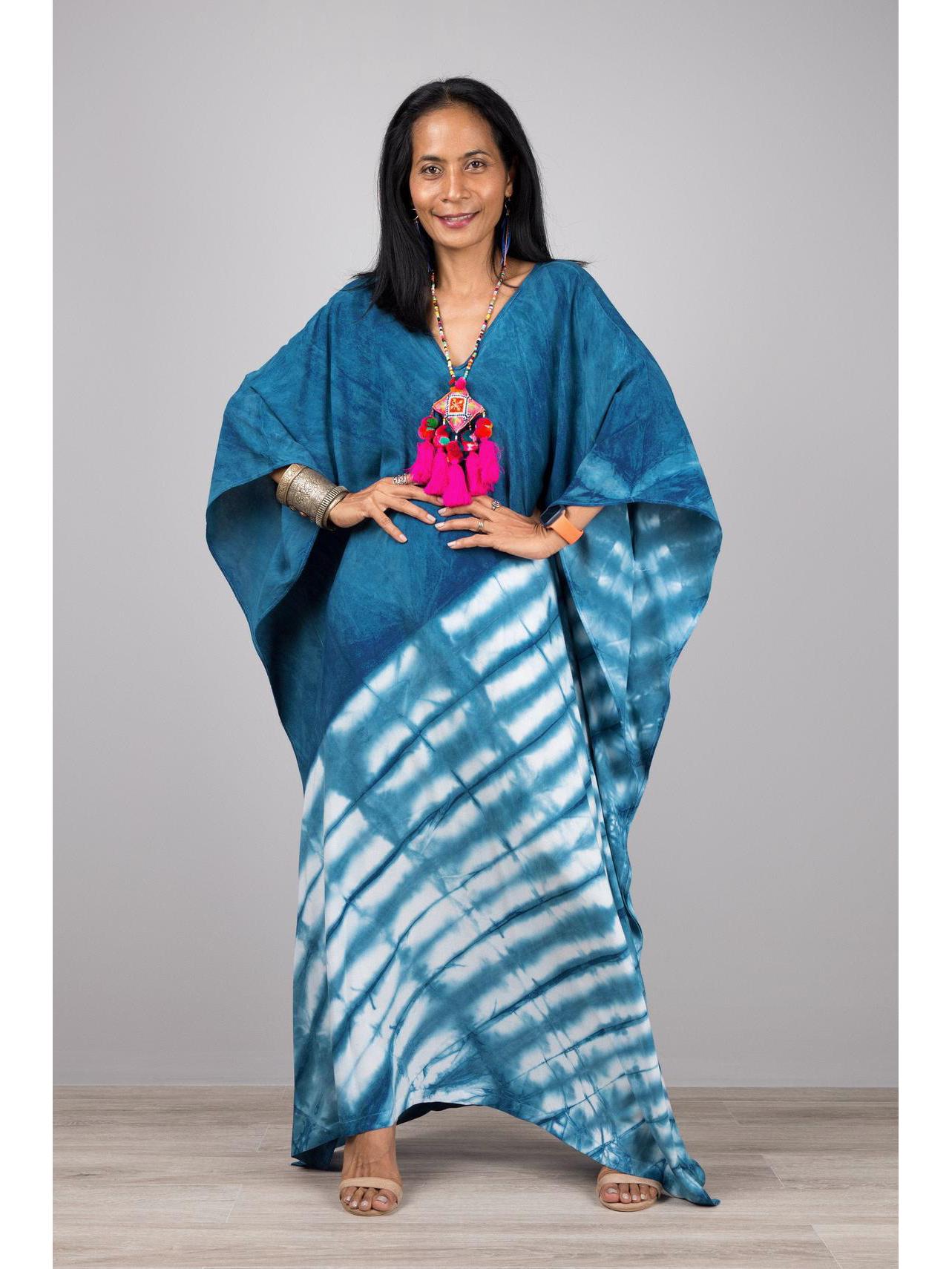 

Полиэстеровое пляжное кимоно с принтом тай-дай One Size