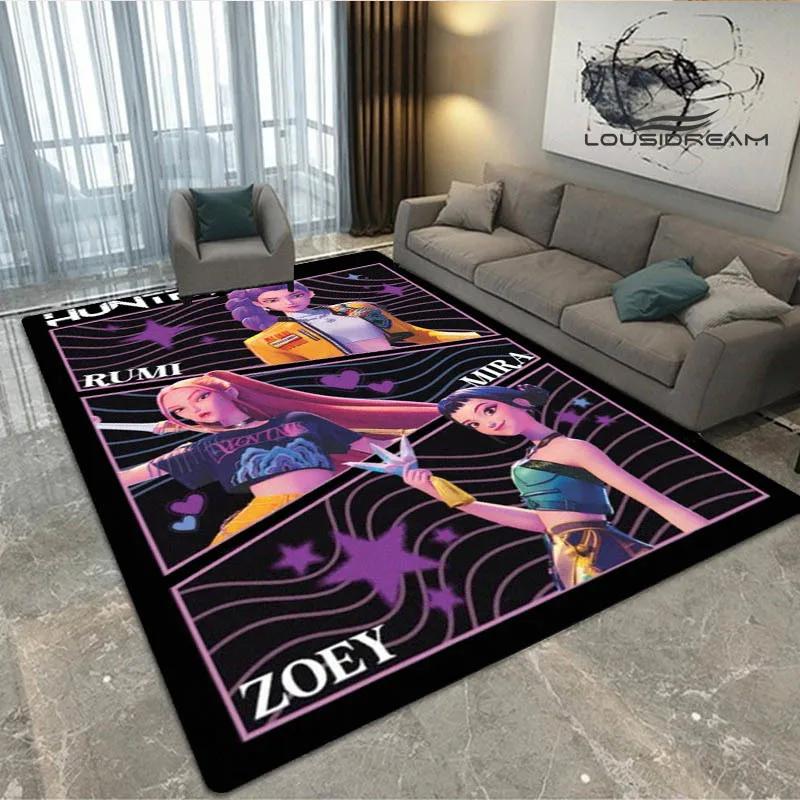 3D KPop Demon Hunters Print Carpet Non-slip Carpet Outdoor Carpets Area Rug Home Bedroom Decor Rug for Bedroom Birthday Gift