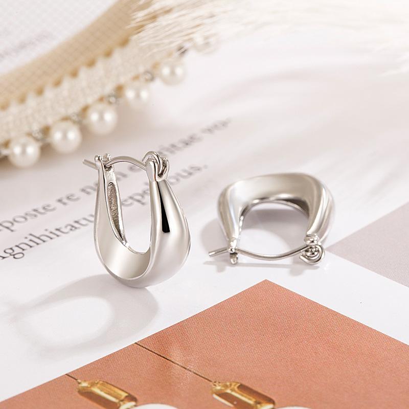 ANENJERY серебряные цветные серьги-кольца неправильной формы, женские серьги-капли для женщин, ювелирные изделия в стиле ретро, ​​аксессуар темно-синий