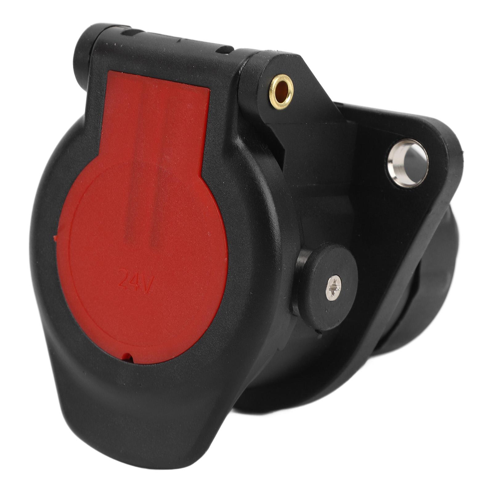 15pin Trailer Plug Socket 24V 15pin Trailer Connector Adapter Stable Performance for Boat RV Trailer Adapter Plug Socket black red