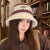 Dongdaemun Atmosphere Retro Jacquard Nordic Warm Dome Wool Knitted Wool Cold Hat Men and Women