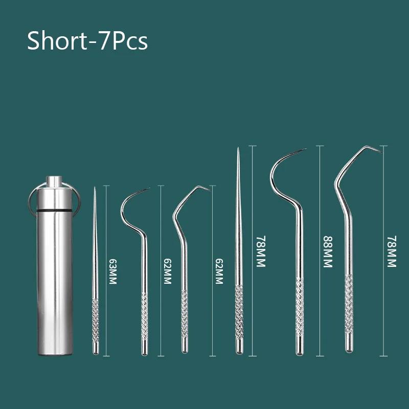 1 Set Toothpick Set Metal Stainless Steel Oral Cleaning Tooth Flossing Portable Toothpick Floss Teeth Cleaner with Storage Tube