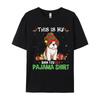 This Is My ShihTzuElf Pajama Christma Tshirt Fashion Unisex Tee Shirts Casual Loose Tops Shirts Unisex Cotton