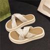 Muffin thick-soled heeled cool slippers women's summer wear 2025 new models with skirts fashionable super hot small sandals