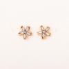 Hot Sale Hollow Five-petaled Flower Zircon Earrings Women's Niche Design High Fashion Cold Wind Earrings Women