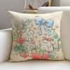 Lovely RRose AngeBunnyS Cushion Cover Breathable and Skinfriendly Linen Pillowcase Square Removable and Washable Cushion