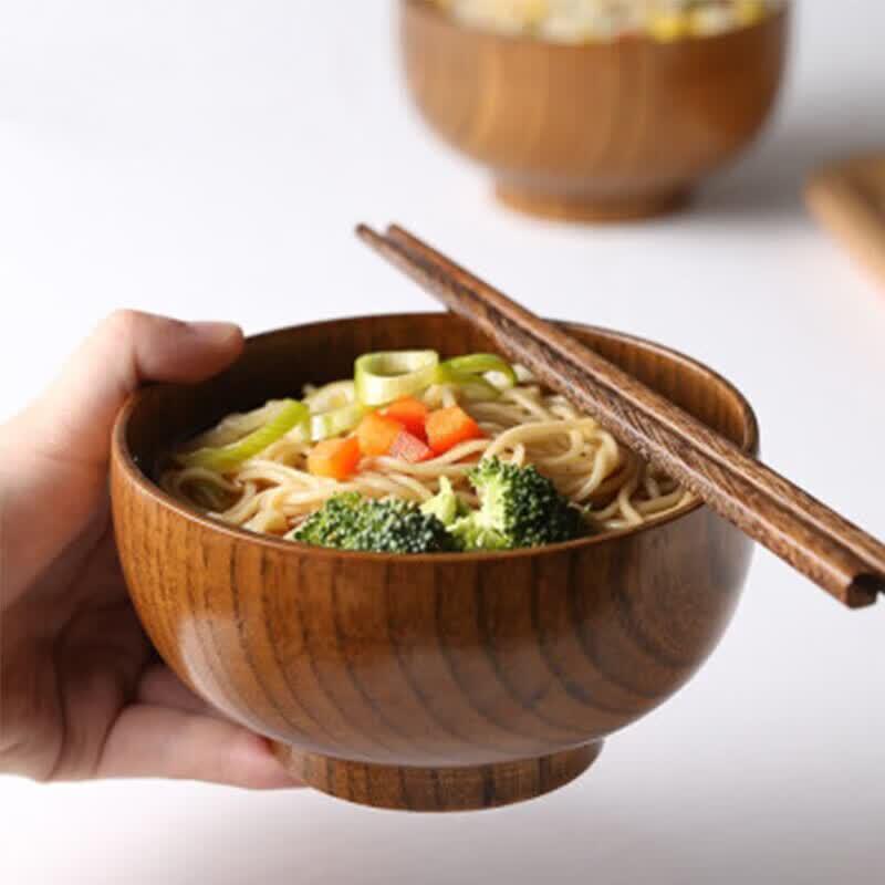 Huabeishi Natural Jujube Wood Dining Bowl