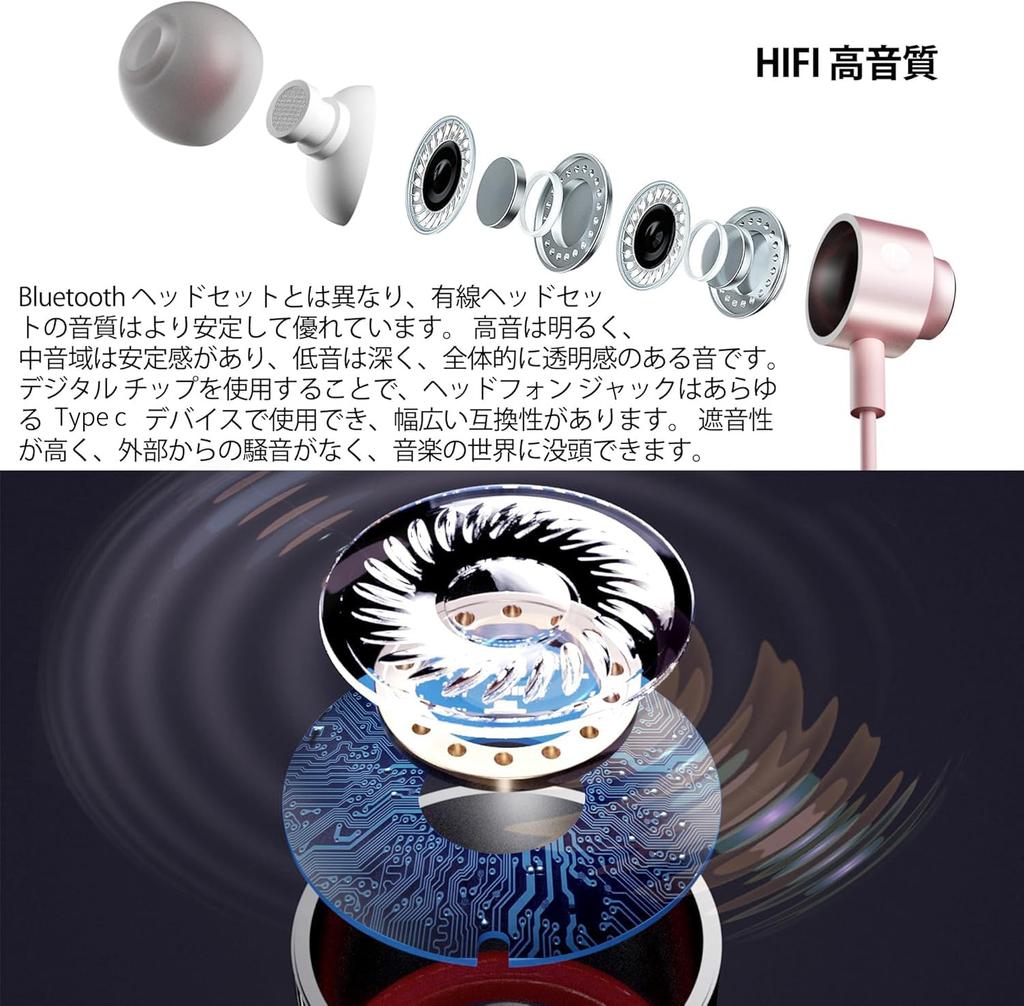 Juyya Wired Gaming HIFI Sound USBC Earphones with Volume Deep and Calling Compatible with and More Type-C Earphones, Type-C Earphones, Quality, Mic,