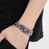 Stainless Steel Lion Charm Bracelet Men With Shiny Curb Chain Jewelry for Male Street Rock Jewelry