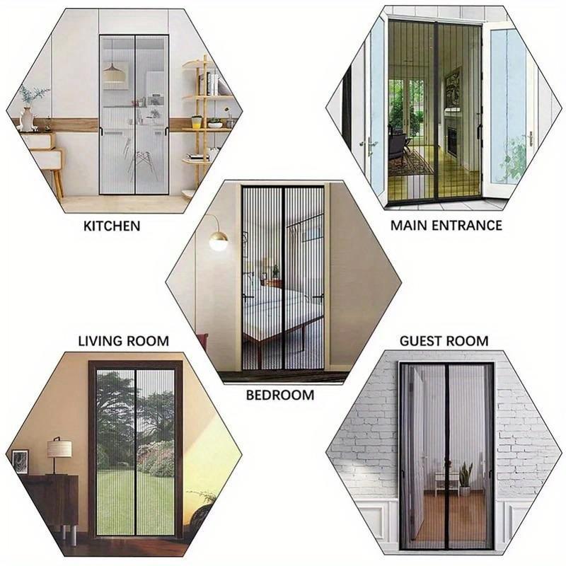 Magnetic Screen Door Curtain Self Closing Anti-mosquito Windproof Mosquito Net Air-Conditioning Partition Curtain