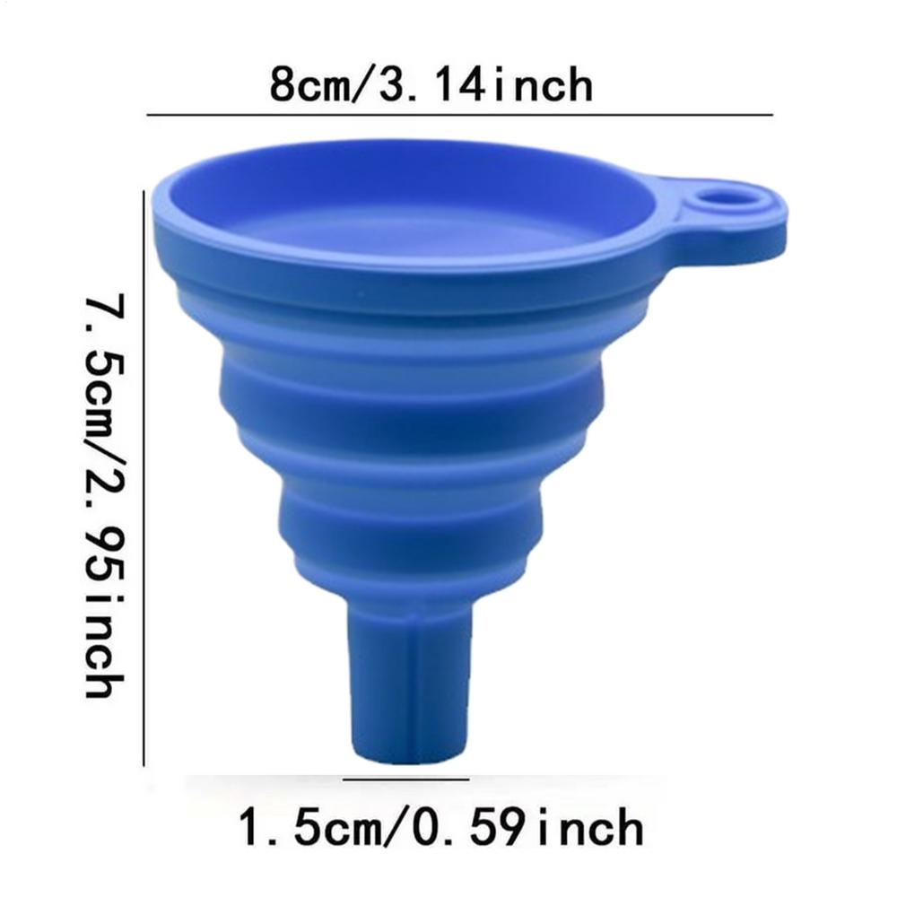 8x7.5x1.5cm Car Oil Funnel Foldable Silicone Splash-Proof Universal Portable Auto Engine Oil Petrol Change Funnel Portable