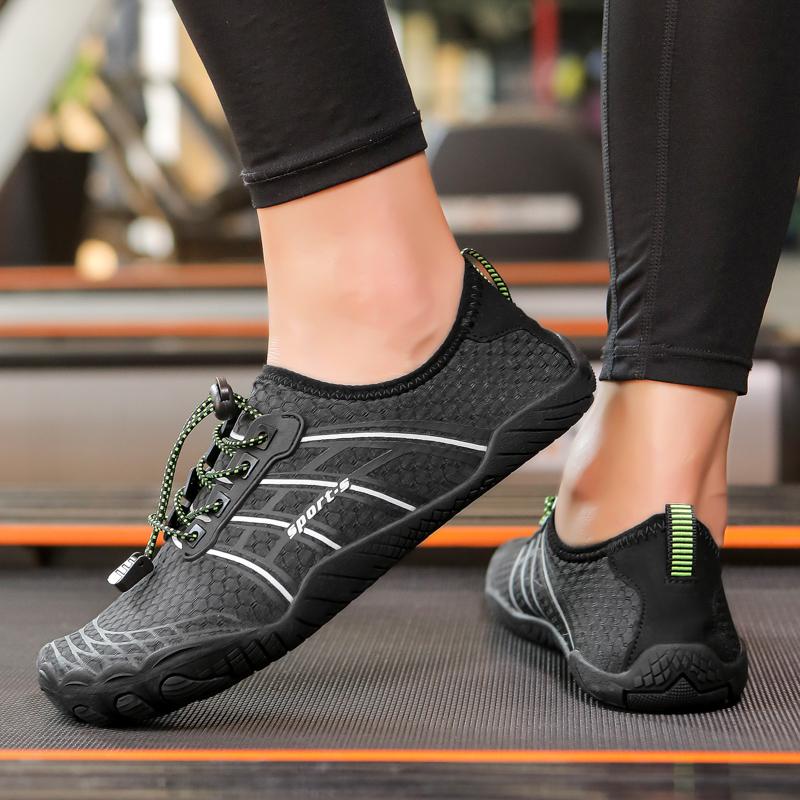 Tênis de Treino Descalço para Academia Homens Mulheres Respiráveis Elásticos Sapatos de Exercício Yoga Antiderrapantes Tênis Casuais para Agachamento Profundo