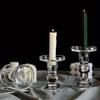 6pc French Roman Pillar Glass Candle Holders Elegant Tabletop Decor for Home Kitchen Dining Living Room Candle Holder Decoration