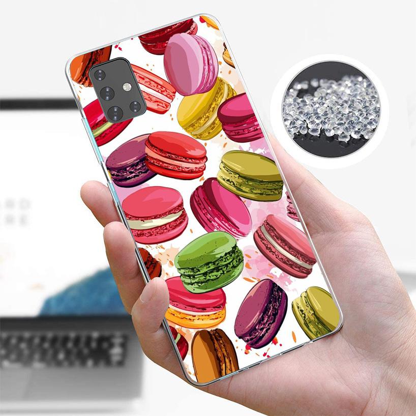 Macaron Ice Cream Cake Doughnut Phone Case For Samsung Galaxy A52 A32 A22 A12 A51 A31 A50S A30S A20S A10S Note 20 Ultra 10 Plus