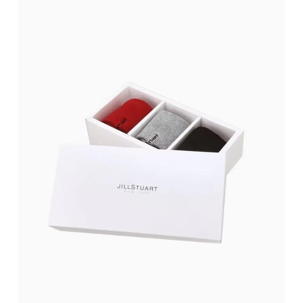 Women's Basic Logo Embroidered Mid-calf Socks 3-Piece Set JASS5F010 BK