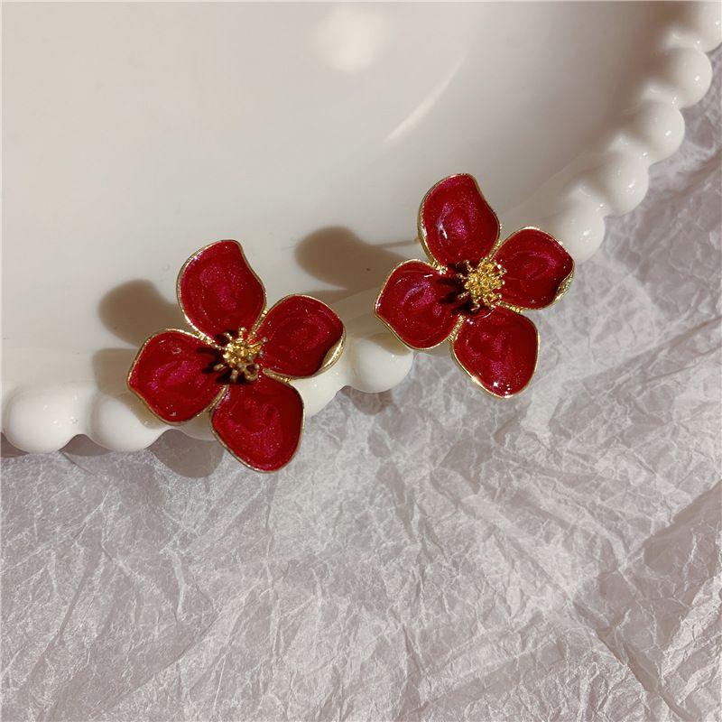 Süße Blume Ohrstecker Für Frauen Vintage Metall Ohrstecker Mädchen Mode mehrfarbige Frische Ohrring Party Hochzeit Schmuck