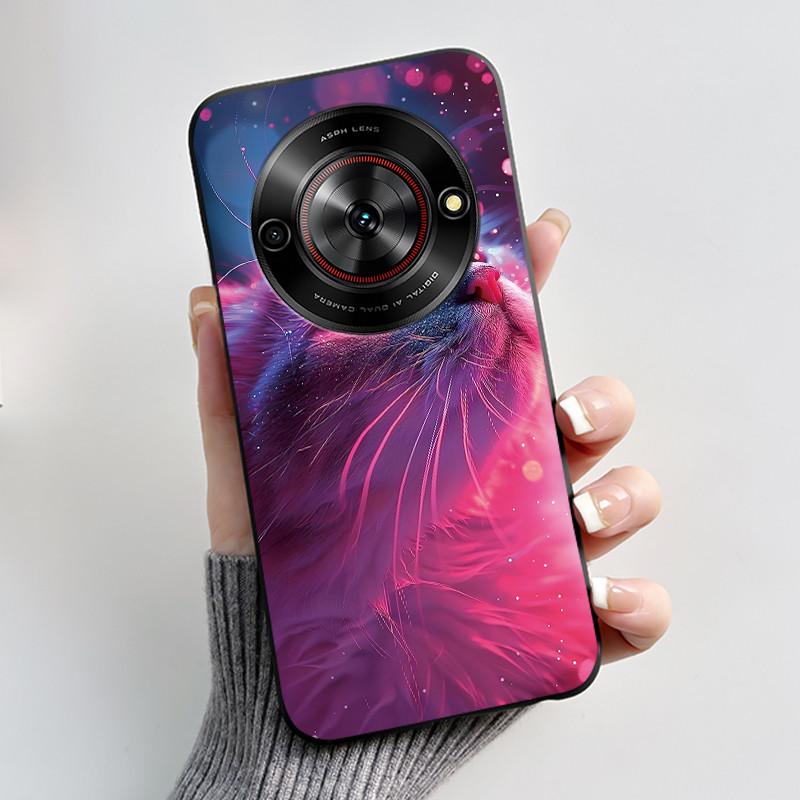 Cute Cartoon Case For ZTE Blade A75 5G/Nubia Focus 5G/Nubia Calf 5G Printing Shell Protective Cover Soft Silicone Black Casing