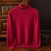Herbst Winter Herren Pullover Stehkragen Strick Dick Elastisch Lange Ärmel Warm Einfarbig Bodenbildung Strickwaren Locker Alltagskleidung Business Pullover