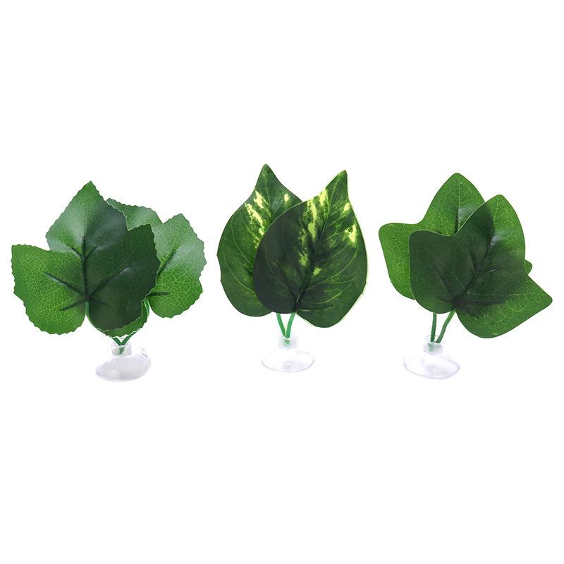 1Pcs Fish Tank Fake Plants Decoration Green Leaf Hammock For Betta Fish Stress-Reducing Aquarium Decor With Suction Cup