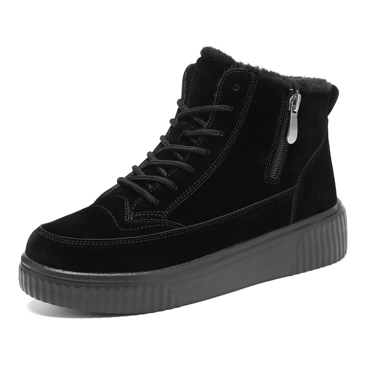 

Зимние новые сноубутсы мужские с набивным утолщенным хлопком, ретро, на толстой подошве, увеличивающие рост, высокие, на молнии, хлопковые ботинки 45