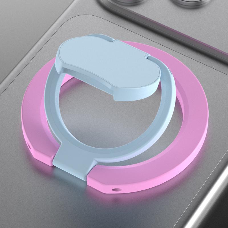 Dual Ring Magnetic Phone Stand Foldable 360 Rotation Magsafe Ring Holder Cute Colorful Portable Phone Grip
