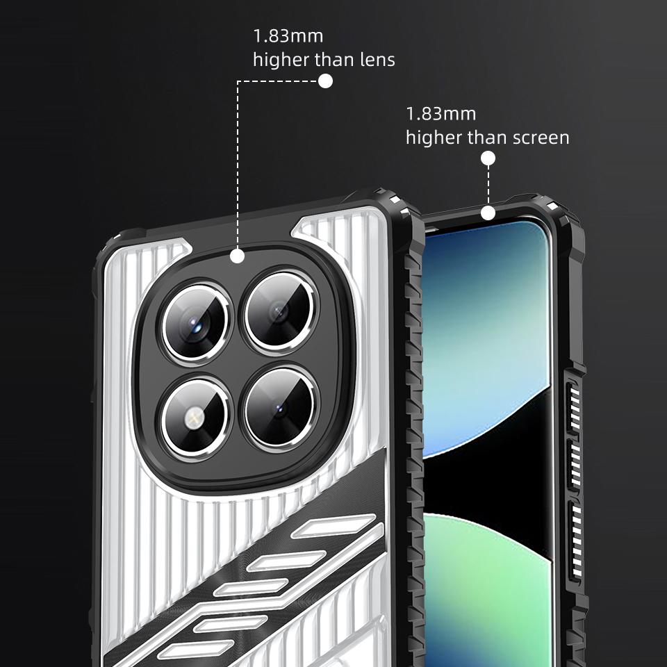 Luxury Folding Bracket Clear Case For Xiaomi Poco X6 M6 Pro Redmi 14C 13C Note 14 13 Pro+ Transparent Shockproof Stand Phone Cover