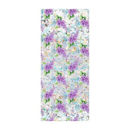 Flower Stained Glass Window Film Lotus Morning Glory Floral Window Cling Removable Decorative Static Sticker UV Blocking Privacy Decals for Living