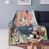 Spy X Family Cartoon Kawaii Anya Anime Blanket Soft Warm Flannel Throw Blanket Bedspread for Bed Living Room Picnic Travel Sofa