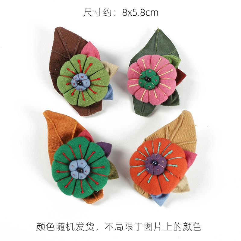 Original design handmade fabric embroidery brooch retro simple and elegant personality versatile corsage jacket bag accessories