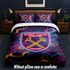 Set Biancheria da Letto West Ham United Football Design 1 Copripiumino + 2 Federe Morbido Traspirante Biancheria da Letto per la Casa