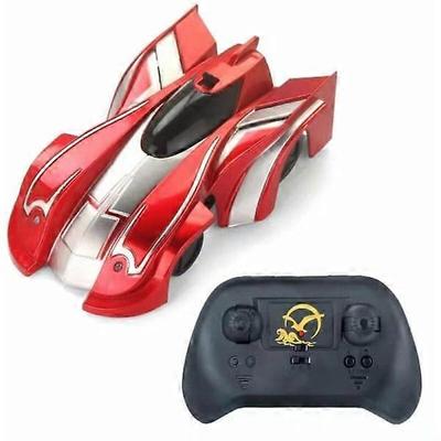 Wiederaufladbares Elektrisches Fernsteuerungsauto Stunt Kletterauto Saugnapf Fernsteuerungsauto Jungen Spielzeugauto Geschenk, Modell: Wandkletterauto-Rot