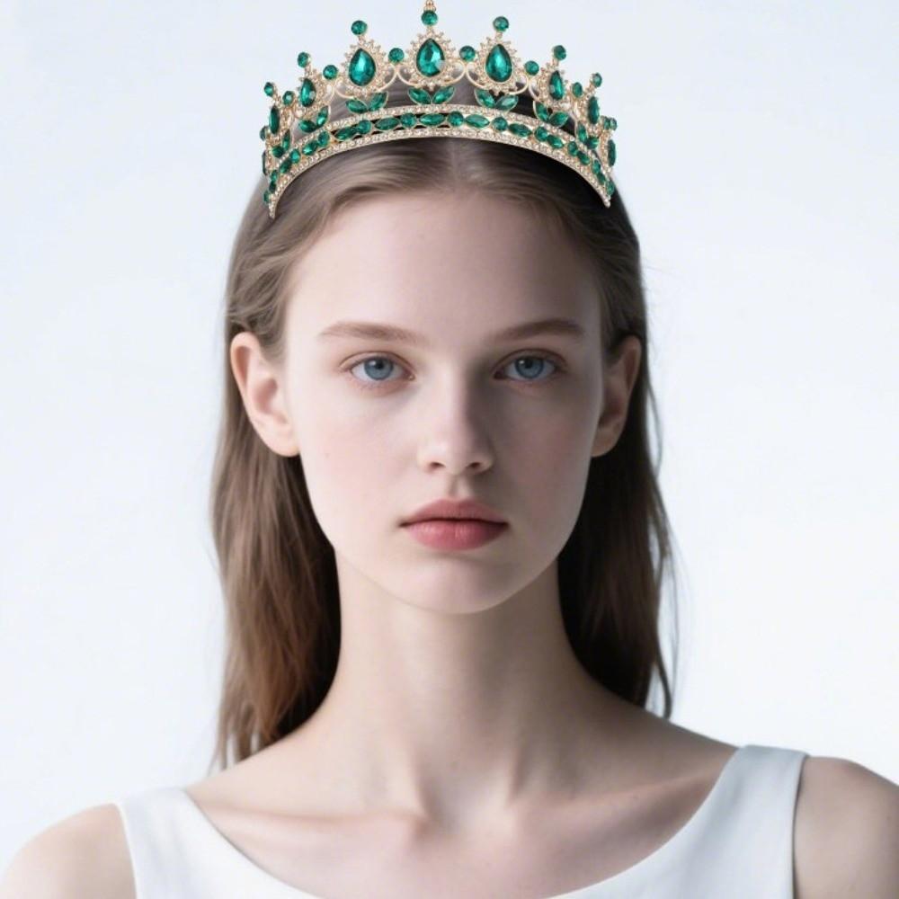 Jewelry Crystal Bridal Tiara Crown Baroque Diadem Veil Tiaras Wedding Hair Tiara Performance