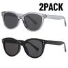 2PACK Round Frame Sunglasses Unisex UV-proof Sun Glasses Eyewear Women Outdoor Travel Goggle Eye Production Sun Shades