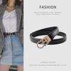 New Girls Belt Double-Sided First-Layer Cowhide Smooth Buckle Belt Versatile Decorative Ins Style Leather Belt Female Tide