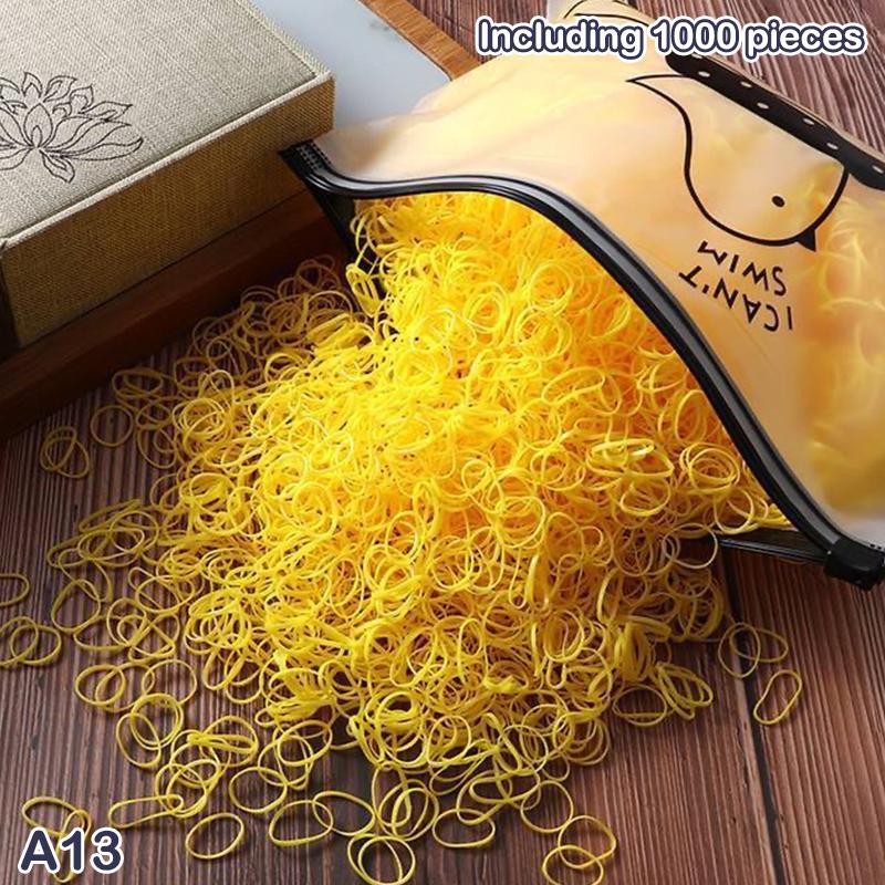 1000 Pieces Candy Color Children'S Hair Rubber Bands Kids Disposable Color Hair Band For Baby Girls No Hair Damage Headwear
