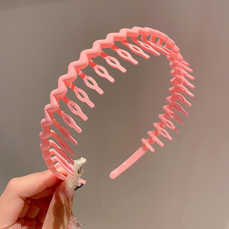 2023  Female Headwear For Broken Hair Card Head Hoop With Teeth Frosted Braid Headband Non-Slip Hairband Casual Headband