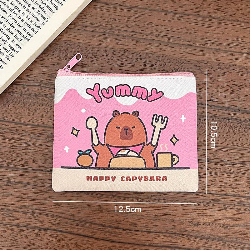 

Мультяшный Капибара кошелек для монет милый кошелек портативный водонепроницаемый мини сумка для хранения помада ключ наушники органайзер для детей подарок as the picture