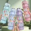 1PC Colorful Easter Egg Pattern Print 750ml Color Plastic Sports Water Bottle Leakproof Flip Straw Lid Suitable for Sports Office Home Use