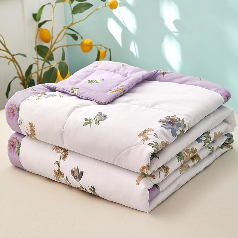 Summer Cool Cotton Quilt: Lightweight, Printed, for Double or Single Bedding