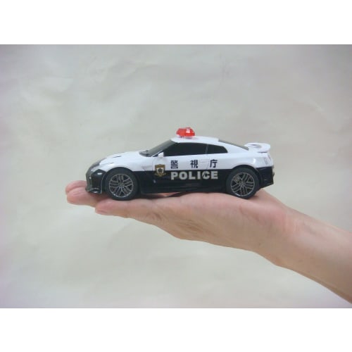 Jozen Light Drive 1/32 Scale Radio Control Nissan GT-R Police Car, White, JRVC125-WH