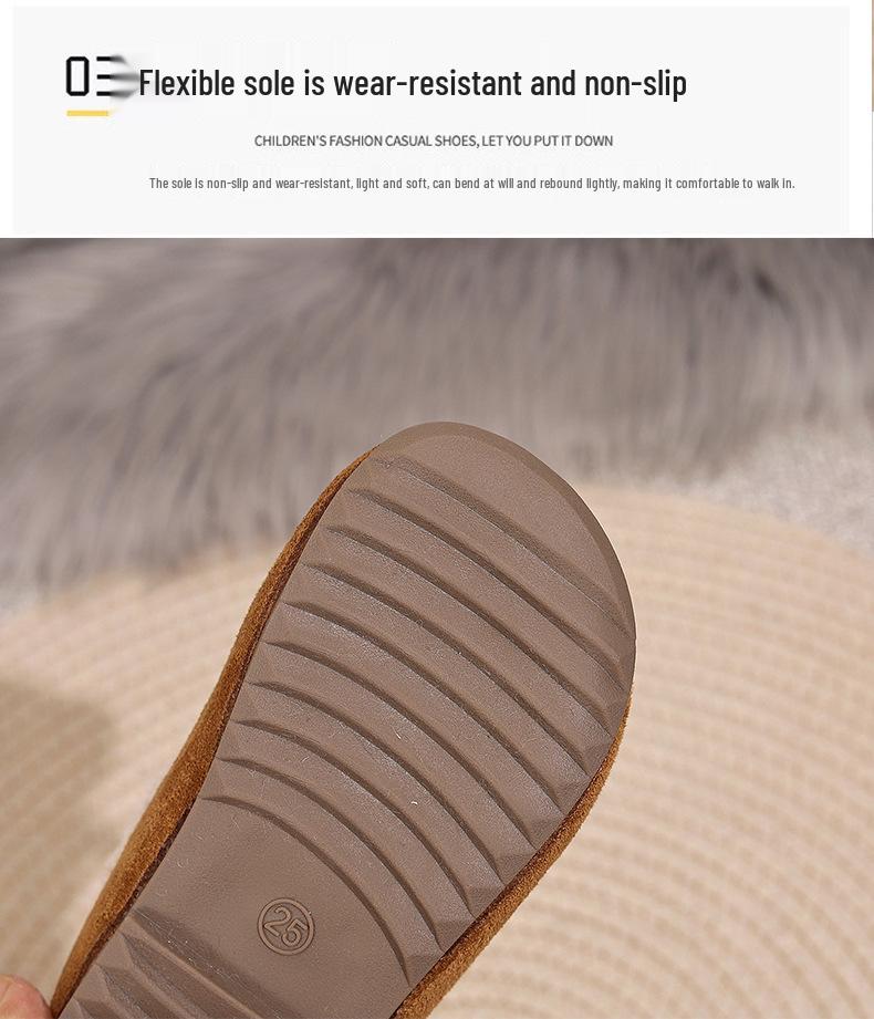 Warm Cotton Cartoon Puppy Shoes for Girls - 2025 Winter New Korean Style Toddler Loafers