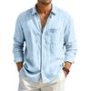 Casual Mens Cotton Linen Cardigan With Multiple Pockets For Summer And Fall Wear