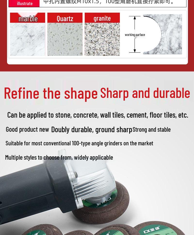 Diamant Marmor Römische Säule Kante Anti-Rutsch Rillen Schleifscheibe für Stein und Kiesel Blumenkübel