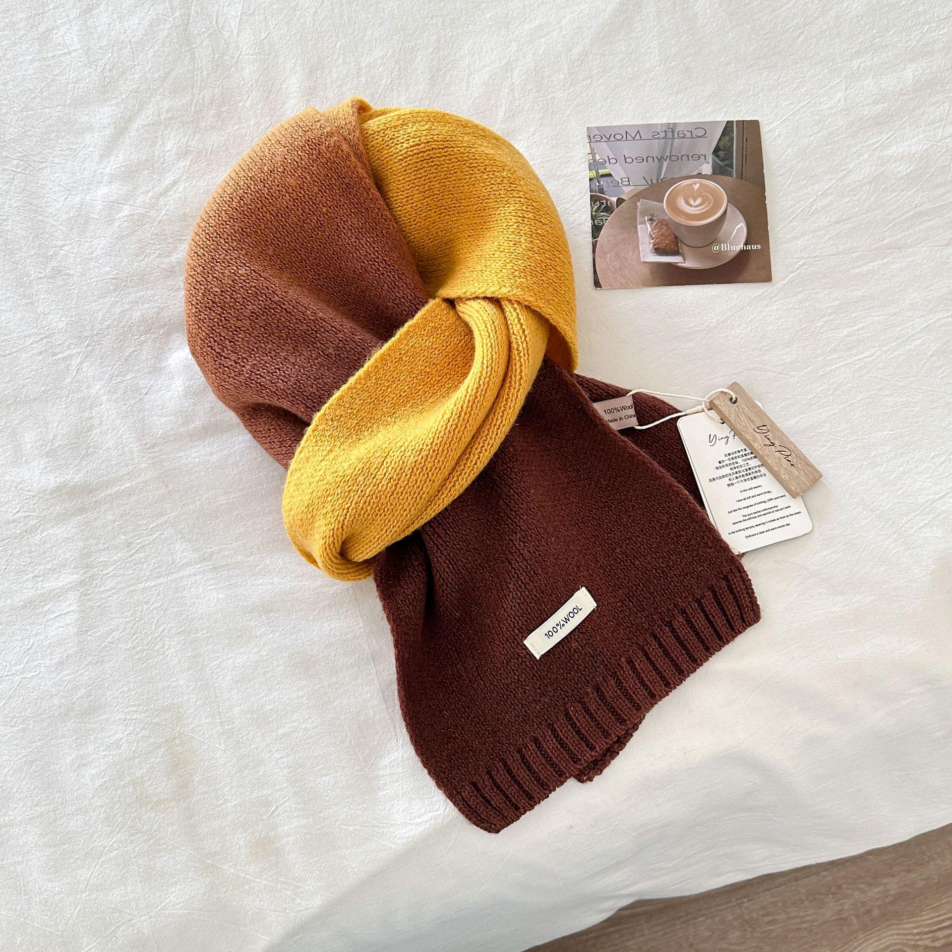 

2025 Gradient Style 100% Pure Wool Women s Scarf & Snood - High-End Autumn/Winter Warm Accessory 20x160 cm