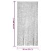 VidaXL Fly Curtain, Insect Screen with Hook, Adjustable Length and Width Door Curtain, Grey 90x220 Cm 377349