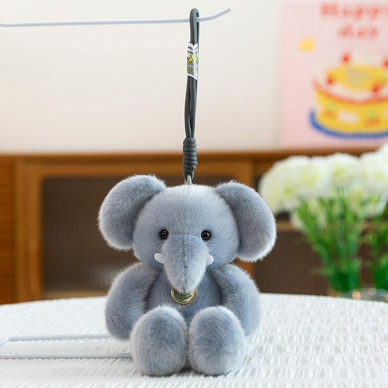 Animal doll pendant dinosaur elephant keychain schoolbag pendant bunny grab machine doll plush toy