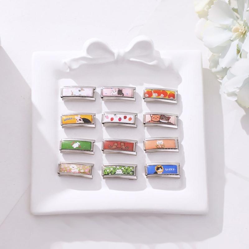 Photo Italian Modular Bracelet Band Link Connector Stainless Steel Texture Jewelry Accessories Suitable for Enthusiasts