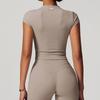 Oiob Yoga Clothes Skinny Slimming Short-Sleeved T-shirt Women's Sports Suit Shorts Pilates Fitness Three-Point Pants